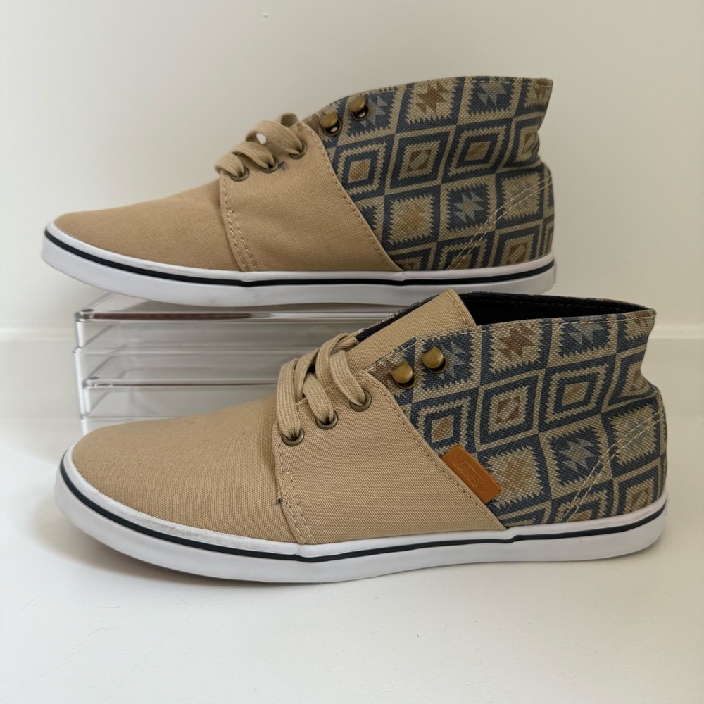 Vans Aztec High Top Off The Wall Chukka Blue Beige Shoes Size 7